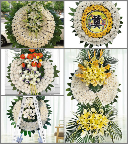 四川成都金堂县竹篙镇金简河村花圈速递